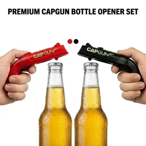 Cap Gun Beer Bottle Opener and Cap Launcher for Parties Bars Home Drinking Games Shooting Range over 16 Feet Portable Entertainment Tool