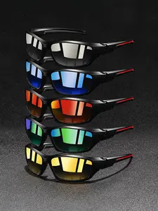 5pcs, sports sunglasses for men and women, featuring night vision, UV400 protection, and lens colors, Classic frames with rubber temples prevent slipping, ensuring comfort and style for multiple outdoor activities, Sports Cycling Sunglasses
