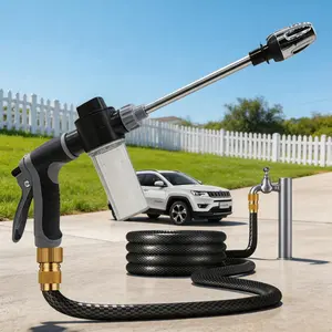 High Pressure Foam Cannon for Hose – Garden Hose Nozzle High Pressure Car Wash Sprayer, Water Pressure Gun with Foam Cannon, Car Wash Foam Gun & Pressure Washer Accessories