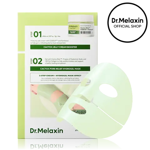 [Dr.Melaxin Official] CACTOX DE-PUFFING PORE TOX GEL MASK 4EA with Cactus Cooling Reduce Puffiness & Pore Tightening for Visible Pore Care Skin Repair