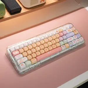 Cute Dog Pattern Keycaps Set, Custom Dye-sublimation Keycaps, Keyboard Keycaps for 60% 65% 70% 75% 100% Cherry Gateron MX Switches Mechanical Keyboards