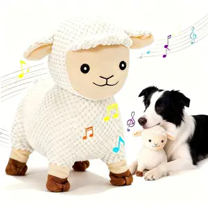 Interactive Dog Toys for Large Dogs, Sheep Rechargeable Pet Toys with Music, Animal Sound & Recording Mode, Automatic Jumping Pet Ball for Mental Stimulation