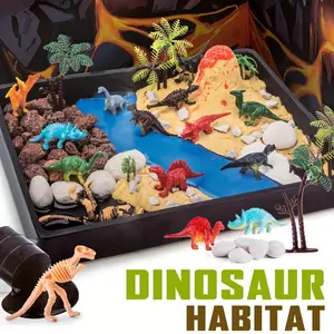 Dinosaur Toy Set, 1 Box DIY Dinosaur Habitat Set, Educational DIY Dinosaur Toy Set, Suitable for Children to Learn and Play, Model Set