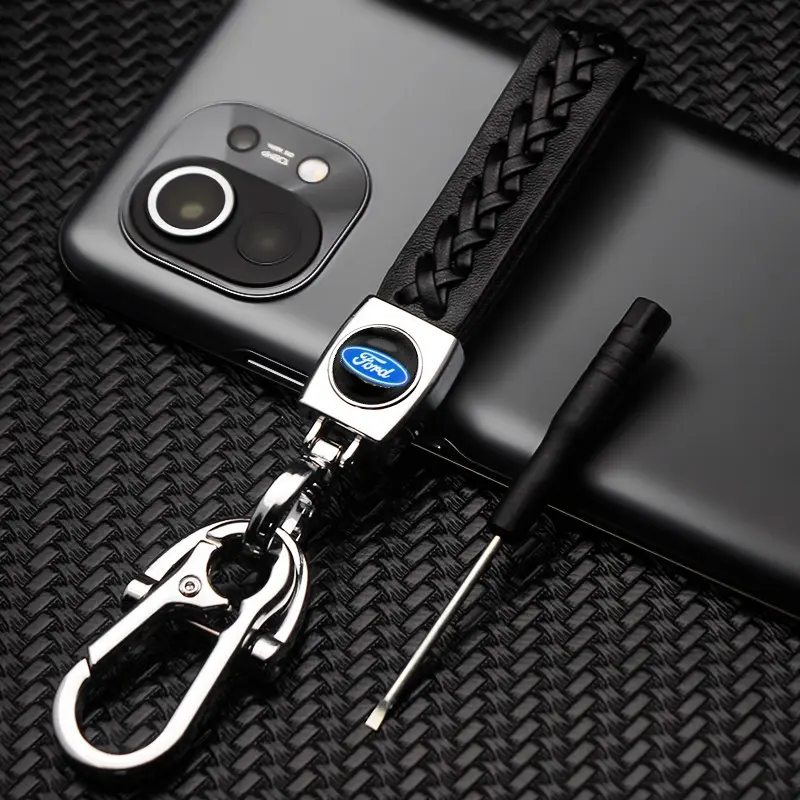 Ford Braided Keychain Set, Durable & Stylish Car Accessory, Perfect Fit for Focus Mondeo F-150 Explorer Models, Enhance Your Vehicle Look