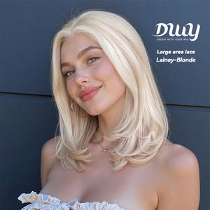 Lainey - DWY 13×4 Free Parting Hand -Tied Top Middle Length Light Brown with Highlights  Glueless Synthetic Wig for Women 18 Inches