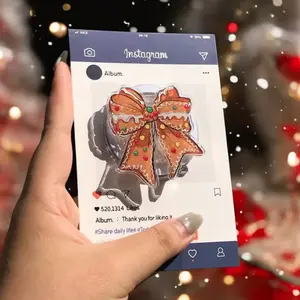 Gingerbread Bow MagSafe Phone Grip – Cute Christmas Cookie Magnetic Holder – Holiday Gift for Phone Users grip cute sticky  phone  grip grip holder