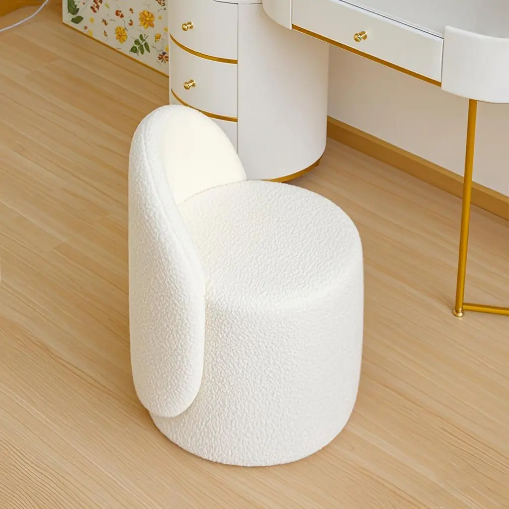 1pc, household wooden makeup stool, modern backrest makeup stool