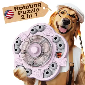 KADTC Dog Puzzle Toy, 3 Levels of Step-by-Step Challenge, Spin-to-Release Treat Dispenser, Slow Feeder & Mental Stimulation Enrichment Toy for Small Medium Large Dogs