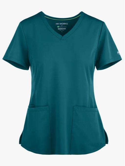HH Works by Healing Hands Monica Women's 4-Pocket STRETCH V-Neck Scrub Top