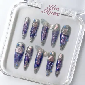 Her Apex Nails Luminary Handmade Press-On Nails | Reusable, Salon-Quality, Long-Lasting, Glossy Design