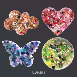 Picky Pad Bundle of 5 Picking Fidget Toys - Remeltable/Reusable Option - Colorful Beads & Charms, Not for Small Children