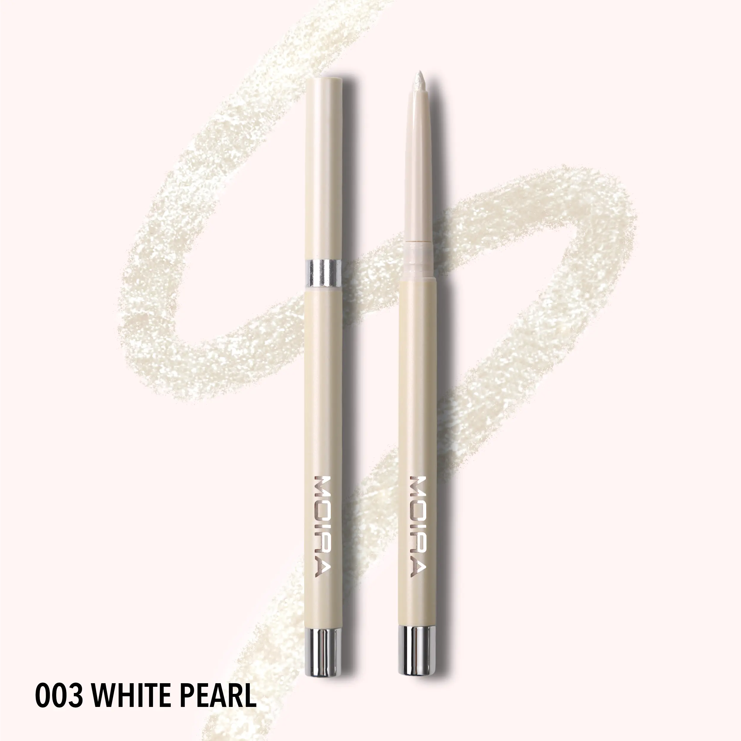 MOIRA | Statement Shimmer Liner (003, White Pearl) | Waterproof Shimmer Eyeliner, Highly Pigmented & Long-Lasting | Smooth Glide Retractable Formula, Multi-Use Liner & Shadow