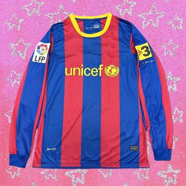1011 FCB Home retro No.10 Messi long sleeve Soccer jersey