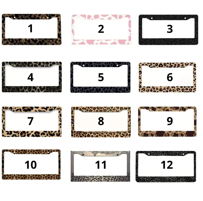 [LEOPARD] Personalized Leopard Print License Plate Frame, Stylish Animal Print Car Decor Gift