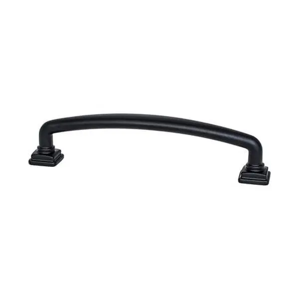 Berenson BE1287 1055 Zinc Door Pull Handle, 128 mm Traditional Tailored Metal Door Handle, Matte Black