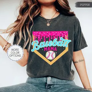 Comfort Colors® Baseball Drip Mama Shirt, Baseball Jersey, Team Mom T-Shirt, Ice Cream Drip Tee, Baseball Mom Gifts, Baseball Season Shirt