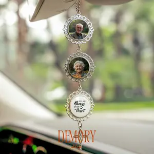 Custom Graduation Tassel Photo & Text Charm With Angel Wing Memorial, 2026 Graduation Gift For Him Or Her, Photo Car Charm, In Loving Memory Gift