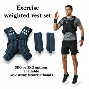 Weighted Sandbag Vest with Free Wristbands & Reflective Stripes - 11lbs/17.6lbs Weighted Vest Suitable for Workout, Gym,, Weight Training, Fitness for Men & Women, Double Closure, Weight Vest for Weightlifting, Building