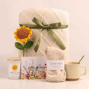 Birthday Gifts for Women, Sending Sunshine Sunflower, Self Care Set Get Well Soon Gift Baskets, Sending Hug Baskets Package, Thinking of You Gift for Mom Best Friend Her Wife Sister Girlfriend Grandma