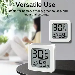 2-In-1 Electronic Temperature And Humidity Monitor for Indoor Use, Compact And Exquisite, Switchable Between Fahrenheit/ Celsius, Including Battery - Suitable for Homes, Daycare Centers, Basement Greenhouses, Baby Rooms, Cars, Pet Rooms