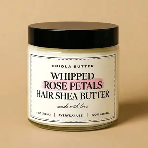 Whipped Rose Petals Hair Shea Butter - 100% Natural, Suitable for Hair Care, Ideal for Styling Coconut Haircare Collagen Scalp Serum Nourishing