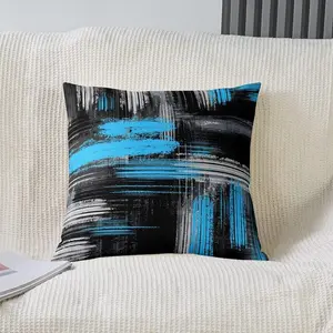 Abstract Pillow Covers,Modern Abstract Art Decorative Throw Pillow Covers,Home Decor Blue Black Grey Pattern Luxury Easy Care Cushion Case