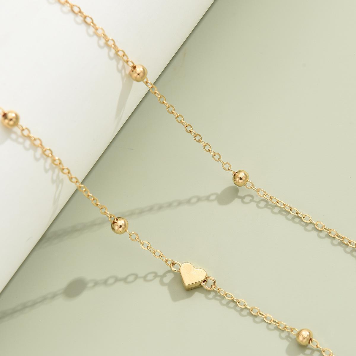 Creative And Fashionable Heart-shaped Bead Waist Chain, Golden Alloy Waist Chain For Women, Summer Accessory.
