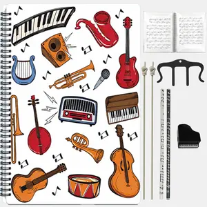 7 Pcs Music Folder Combo Kit，Editable music holder,A4 20-page 40-sheet Creative Office Folder