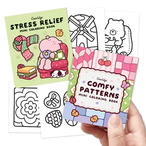Coco Wyo Mini Coloring Book Set of 2 (3 x 3.5 in) – Stress Relief, Comfy Patterns