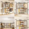 【MAX 900 LBS】ONBRILL Expandable(18.3-34.6") Wall Mounted Closet System, Industrial Pipe Clothing Rack, Clothes Rack Garment Racks Wardrobe Racks for Hanging Clothes, Heavy Duty Closet Organizers for LivingRoom Bedroom Furniture【Black Friday】