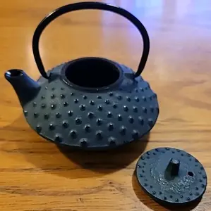 Iwachu Nambu Cast Iron Tea Pot Atsukan Warming Arare Matte Green Black Japan