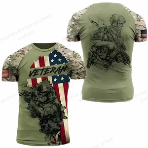 USA Army US Veteran T Shirt Camo 3D Printed Graphic T Shirts Men Fashion Short Sleeve Tshirt Outdoors Camouflage T-Shirts Male