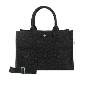 Black Leopard Tote - Crossbody Bag