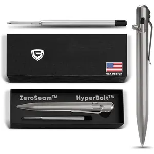 (R) Luxury Bolt Action Pen, Durable Professional Ballpoint Pen with Fine Tip, EDC Pen Ink Refillable Pen -  Titanium