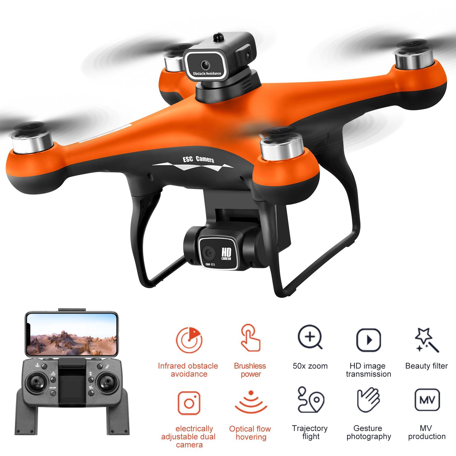 8K  Brushless Motor Drone with Optical Flow Positioning - 2000m Control Range, 100m Flight Height, 7m/s Speed, 244g Lightweight, 2 Batteries, 90° Adjustable Camera & LED Nightlight