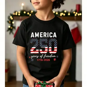 United States of America 250th Anniversary Kids Shirt, Patriotic Flag 4th of July T-Shirt, 250 Years of Independence Top