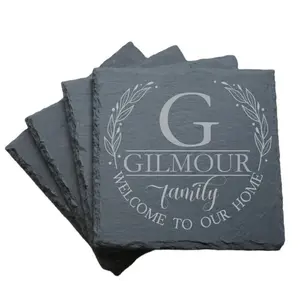Custom designed slate coasters! Laser engraved!