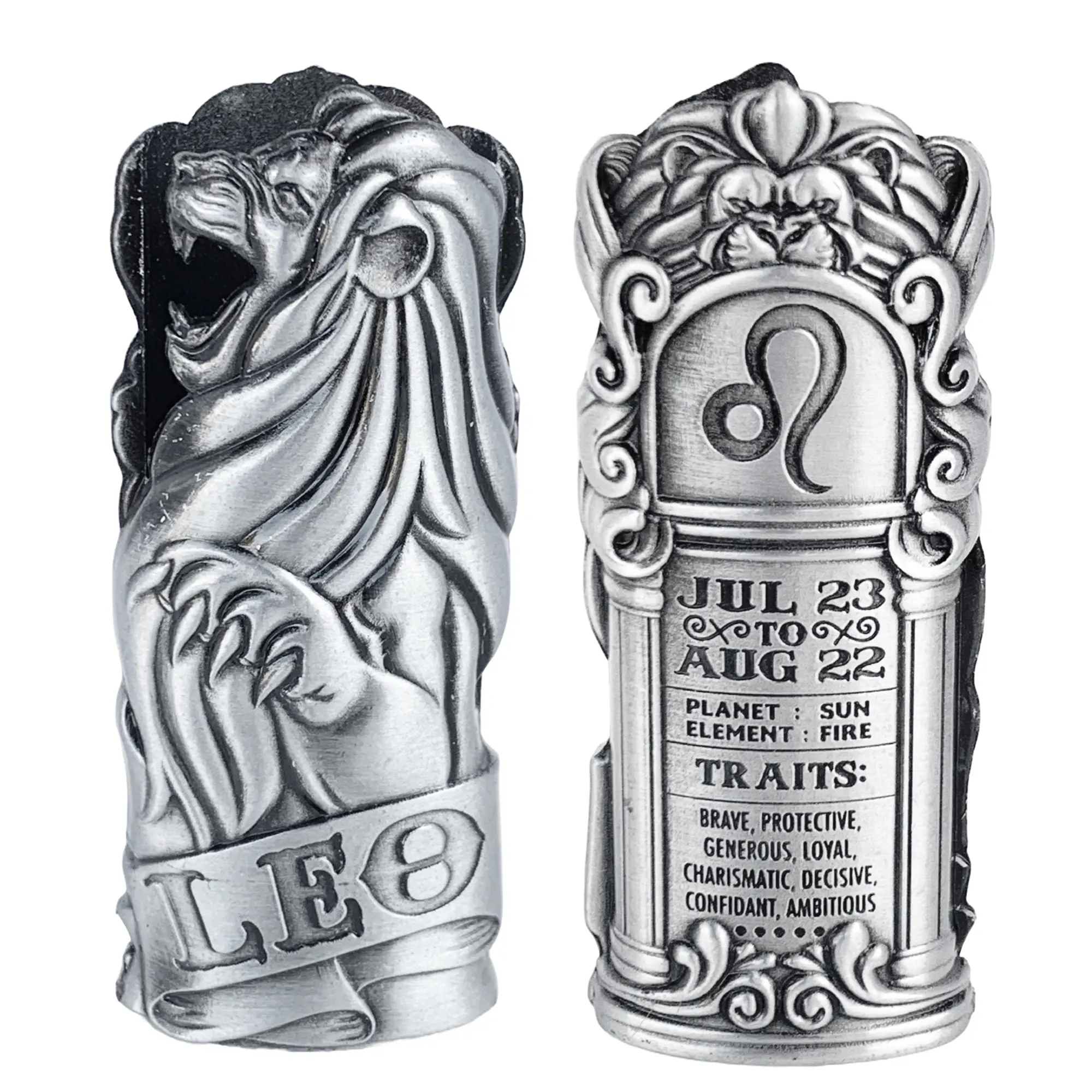 Metal Lighter Case Cover Lighter Pouch Fits Bic Lighter Standard Size J6 Design in Leo