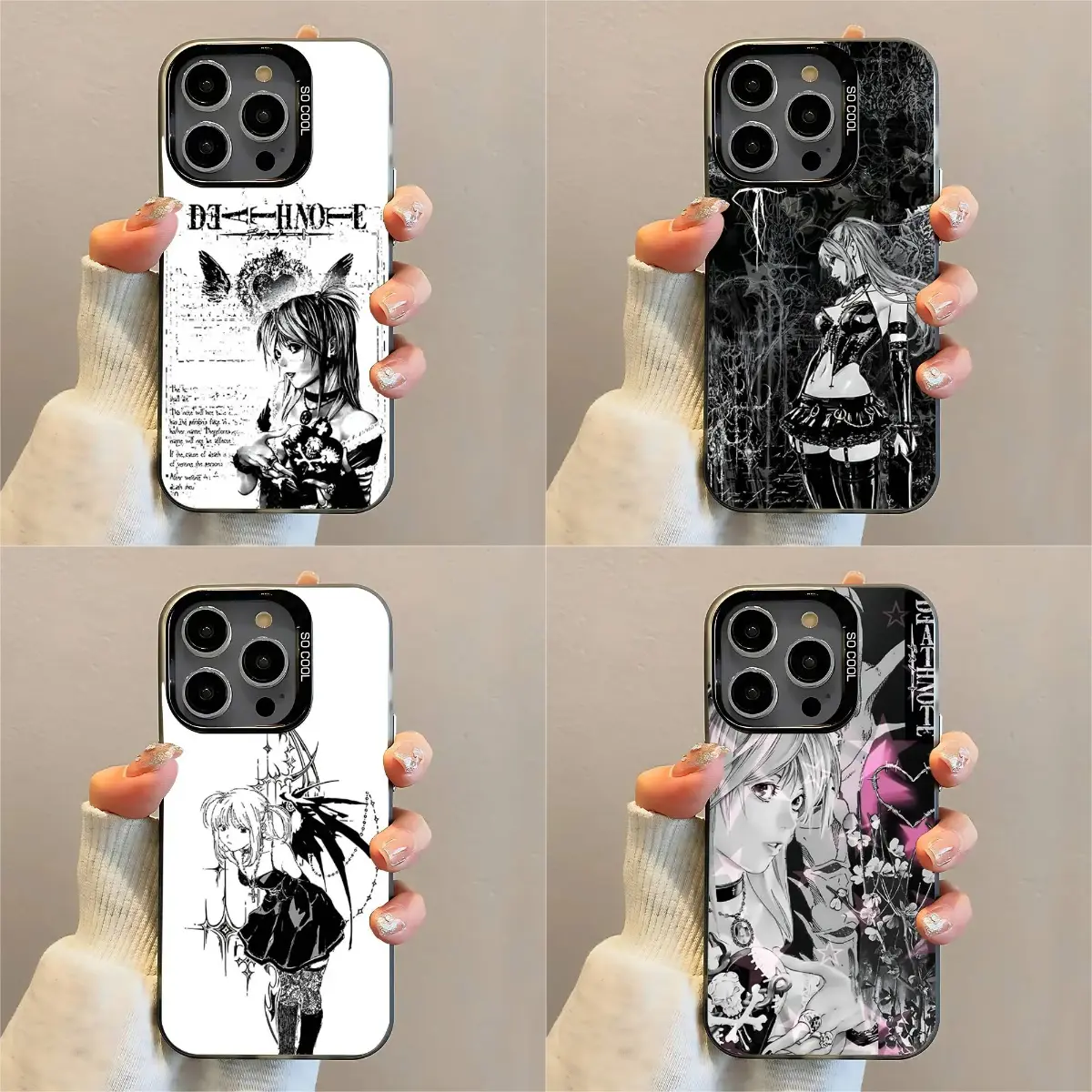 Unique Artistic Design Phone Case Gothic Misa D-Death N-Note Y2K Phone Case for IPhone 17 16 15 14 13 12 11 Pro Max Plus Air Anti Fall Black Matte Hard Bumper Protective Drop-proof Retro Stylish