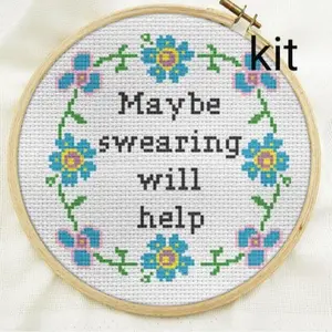 Beginner funny cross stitch kit maybe swearing will help