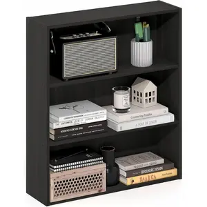 Basic Book Shelf, 3-Tier Bookshelf, Cube Storage Organizer Bookcase with Open Shelf, 7 x 24 x 26, for Living Room, Bedroom, Home Office, Espresso