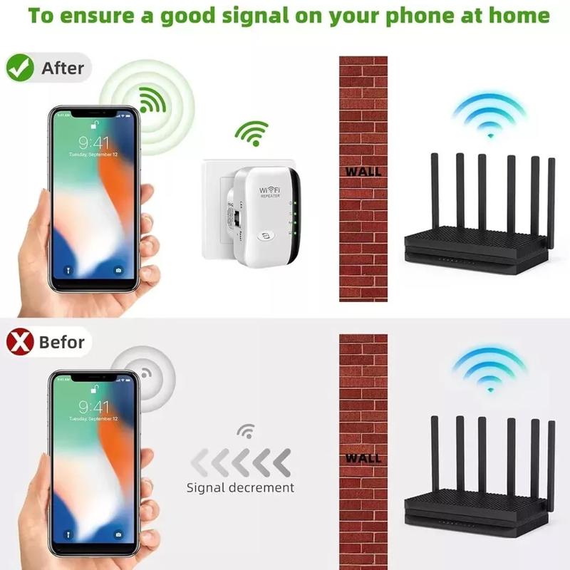 300Mbps WiFi Booster - Instant Signal Extender for Home & Office|   Strong Wall Penetration, Lag-Free Gaming & 4K Streaming, Easy Setup Portable Handheld Router