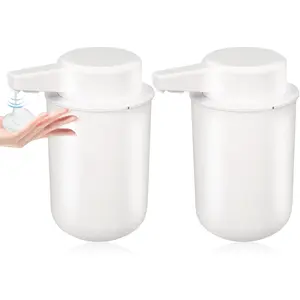 2 Pack Foaming Soap Dispenser, 10.5oz Touchless Electric Hand Soap Dispenser, Foam Pump for Countertop, Kids & Use (White)