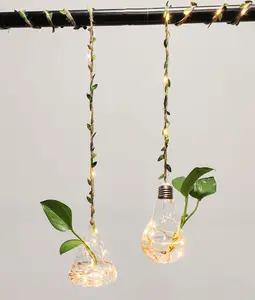 Propagation Stations with Lights Wall Hanging Planter for Indoor Plants Terrarium Container Flower Glass Planter Hydroponic Plants Decor Mini Flower Vase for Home Garden Office Plant Lover Gift