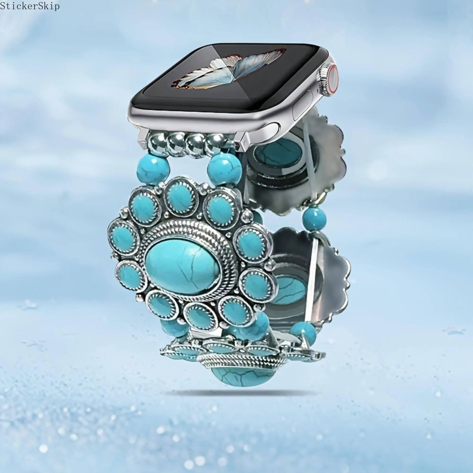 2026 NEW HOT  Bohemian Blue Bracelet Strap Suitable for Apple Watch SE, Series 8, 7, 6, 5, 4, 3, 2, And 1, Can Be Replaced with Smart Watch Bands