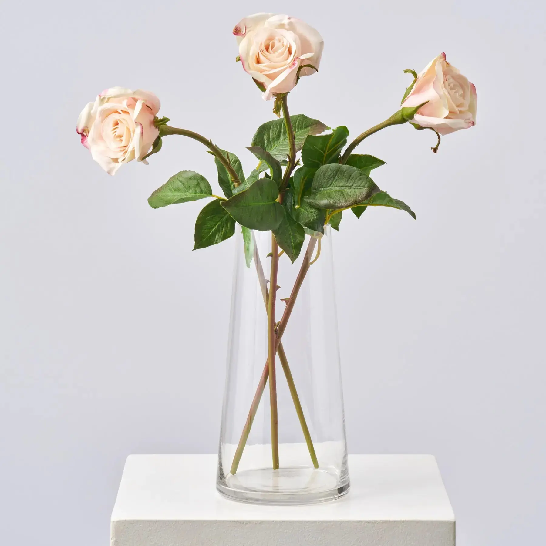 Artificial Pink Duchess Rose Decor Stem - 20" Medium Bloom, Real Touch Single Faux Flower Spray with Leaf for Wedding Artificial Pink Flower Arrangement, Floral Arrangement Artificial Flowers, Room Decor