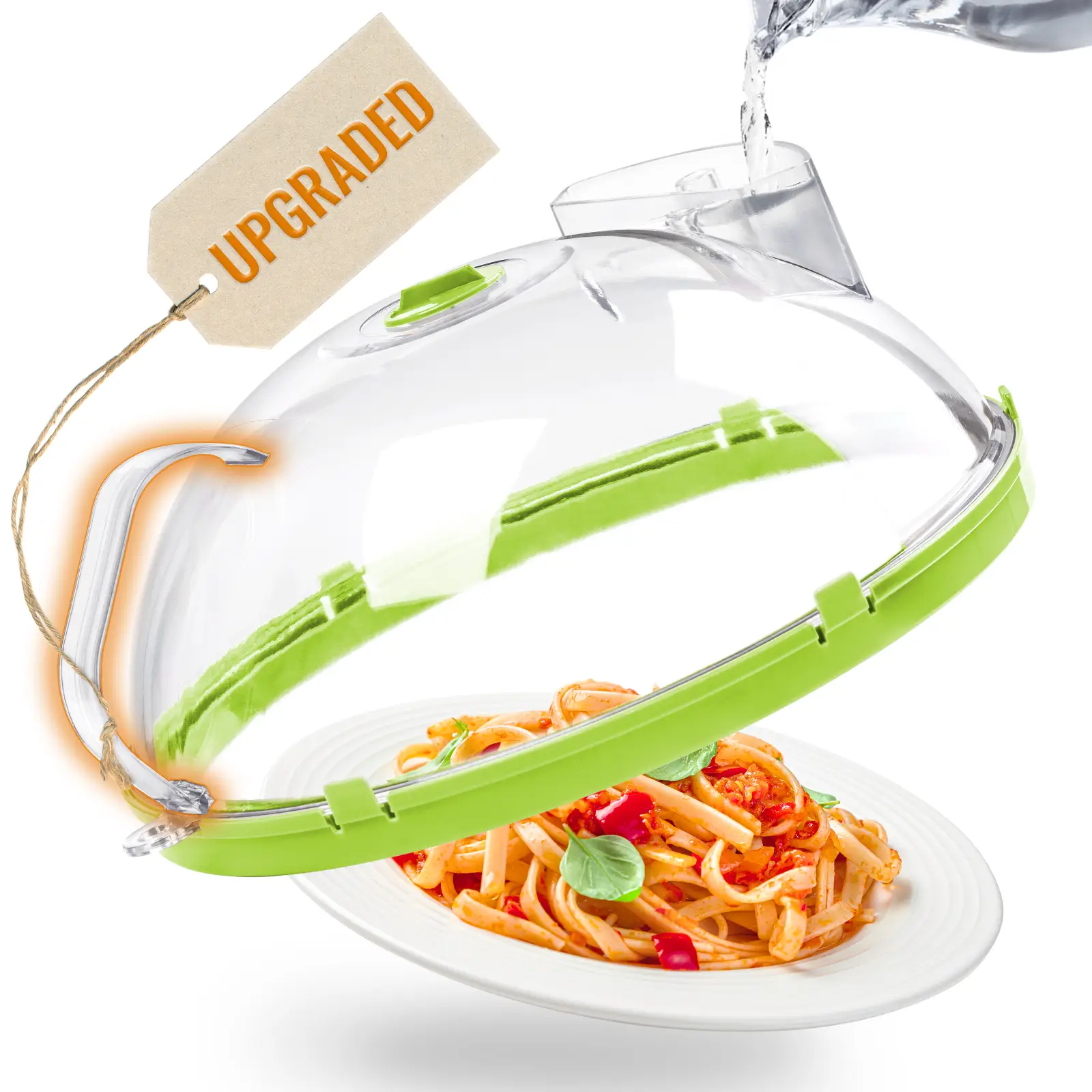 【Gracenal】 Microwave Splatter Cover, Clear Microwave Splatter Cover with Water Steamer and Handle, Kitchen Gadgets and Accessories, House Essentials f