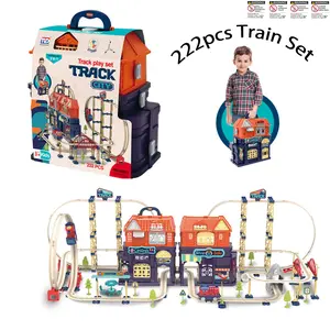 222 Piece Luxury City Electric Train Set, Kids Educational Assembly Toy, Unisex Interactive Playset for Ages 3+