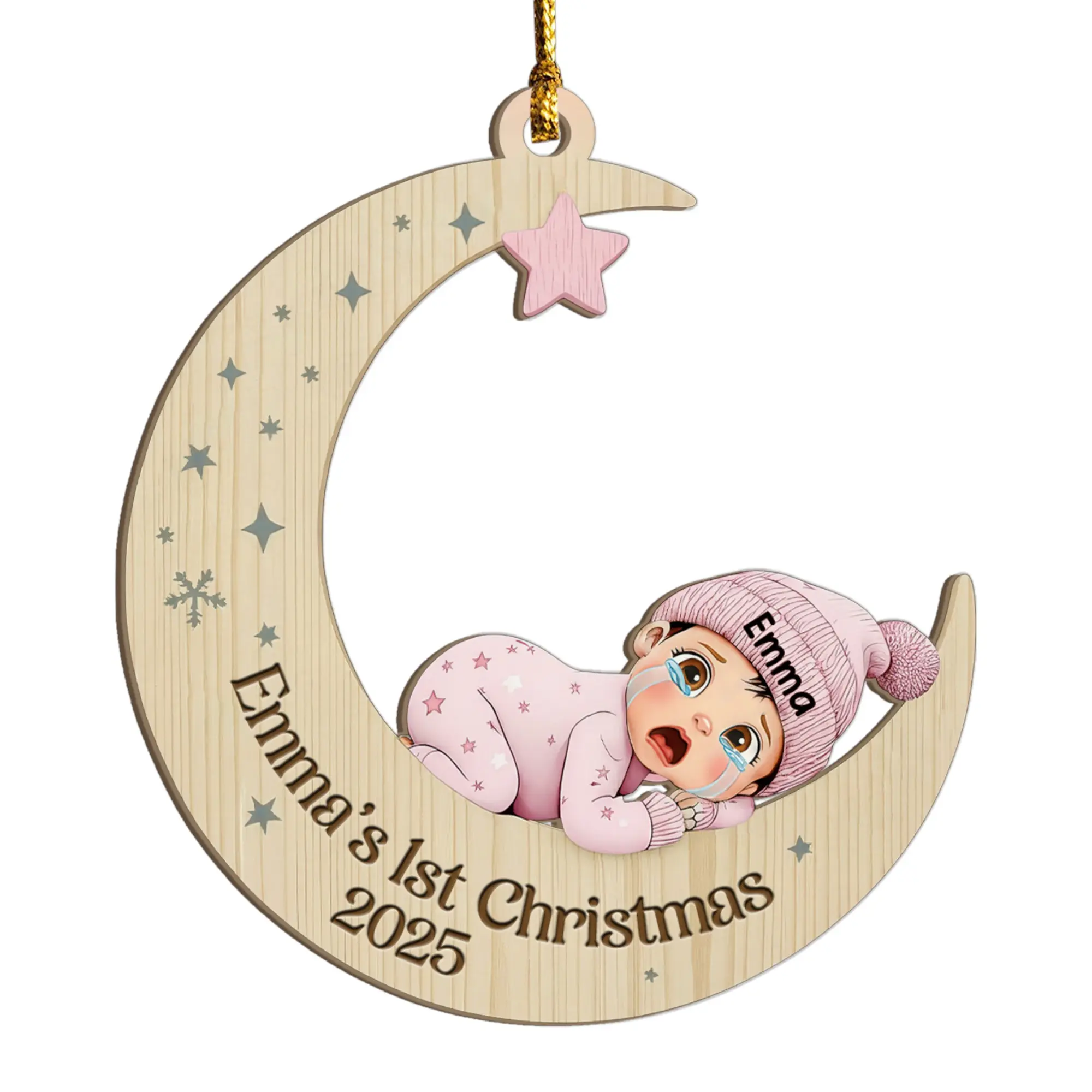 Baby’s First Christmas Ornament 2025 – Personalized Baby Gift | Custom Newborn Ornament | Baby Girl & Boy First Christmas Keepsake Bauble