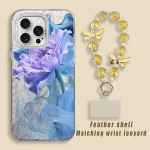 Blue Flower Bracelet Combination Set phone Suitable For Samsung Galaxy S2 1ULTRA 5G Case is suitable For Galaxy S2 1ULTRA 5G/S22 5G/S22 PLUS 5G/S22 ULTRA 5G with PET Shock proof design perfect for popular